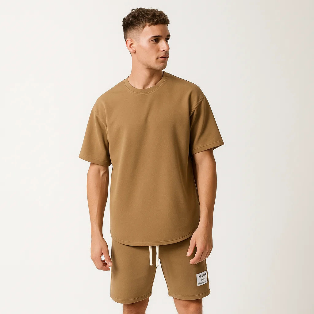 Lässiges Herren T-Shirt und Kurze Hosen Set | Sommer