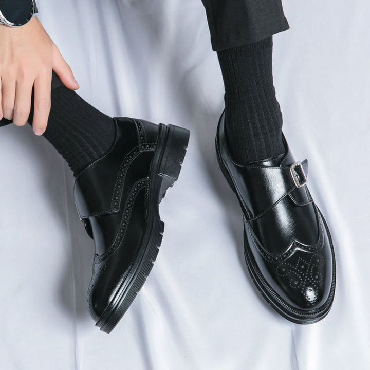Mönchsriemen-Flügelkappen-Brogue-Oxford-Businessschuhe für Herren | Formell