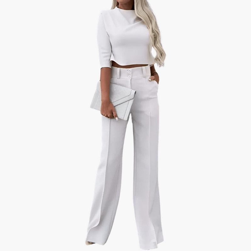 Bauchfreies Top und Hosenset für Damen | Zweiteilig
