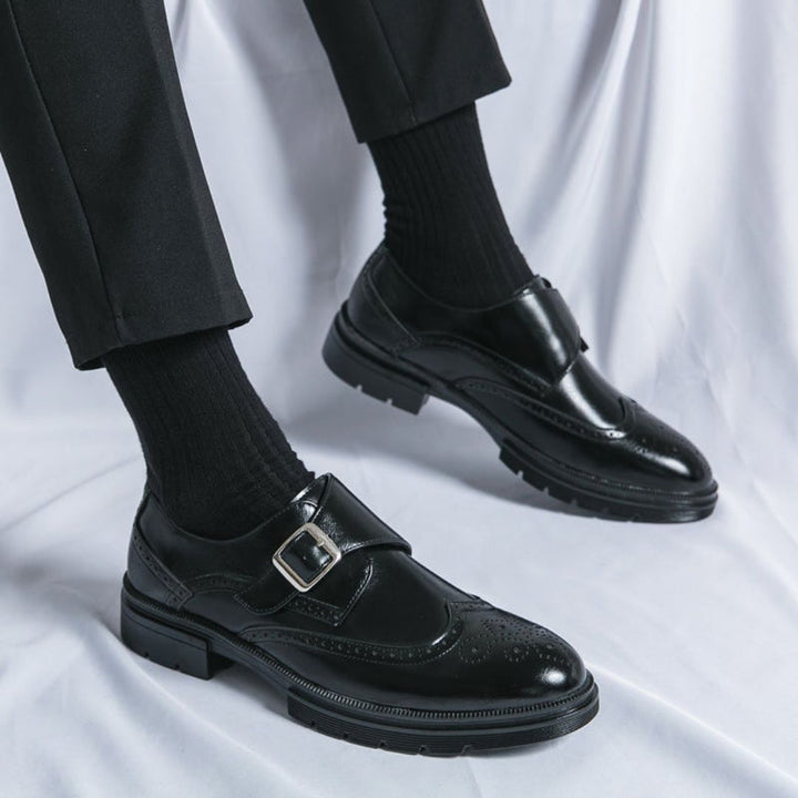 Mönchsriemen-Flügelkappen-Brogue-Oxford-Businessschuhe für Herren | Formell