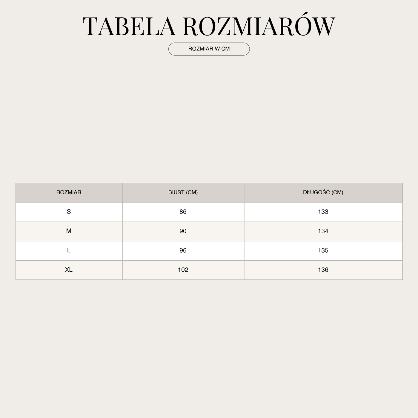 Suknia wieczorowa damska – Na specjalne okazje o eleganckim designie size chart