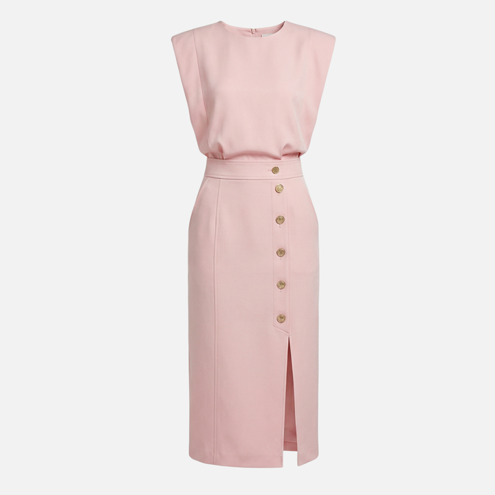 Ärmelloses Midi-Kleid mit Seitenschlitz für Frauen