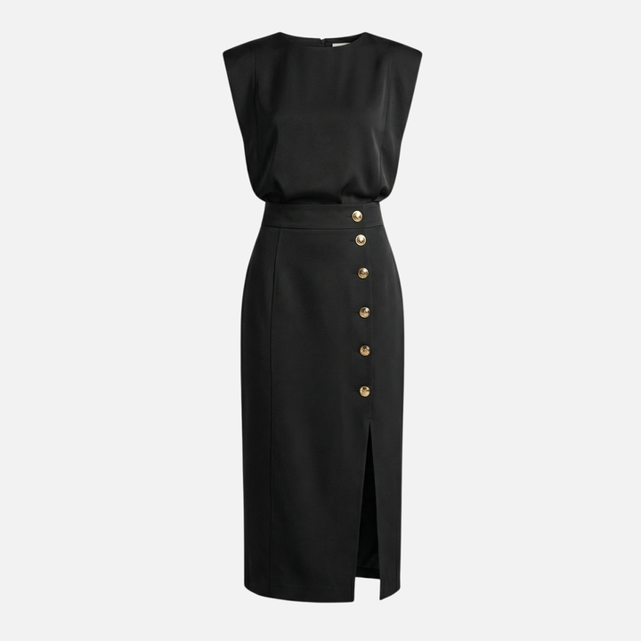 Ärmelloses Midi-Kleid mit Seitenschlitz für Frauen