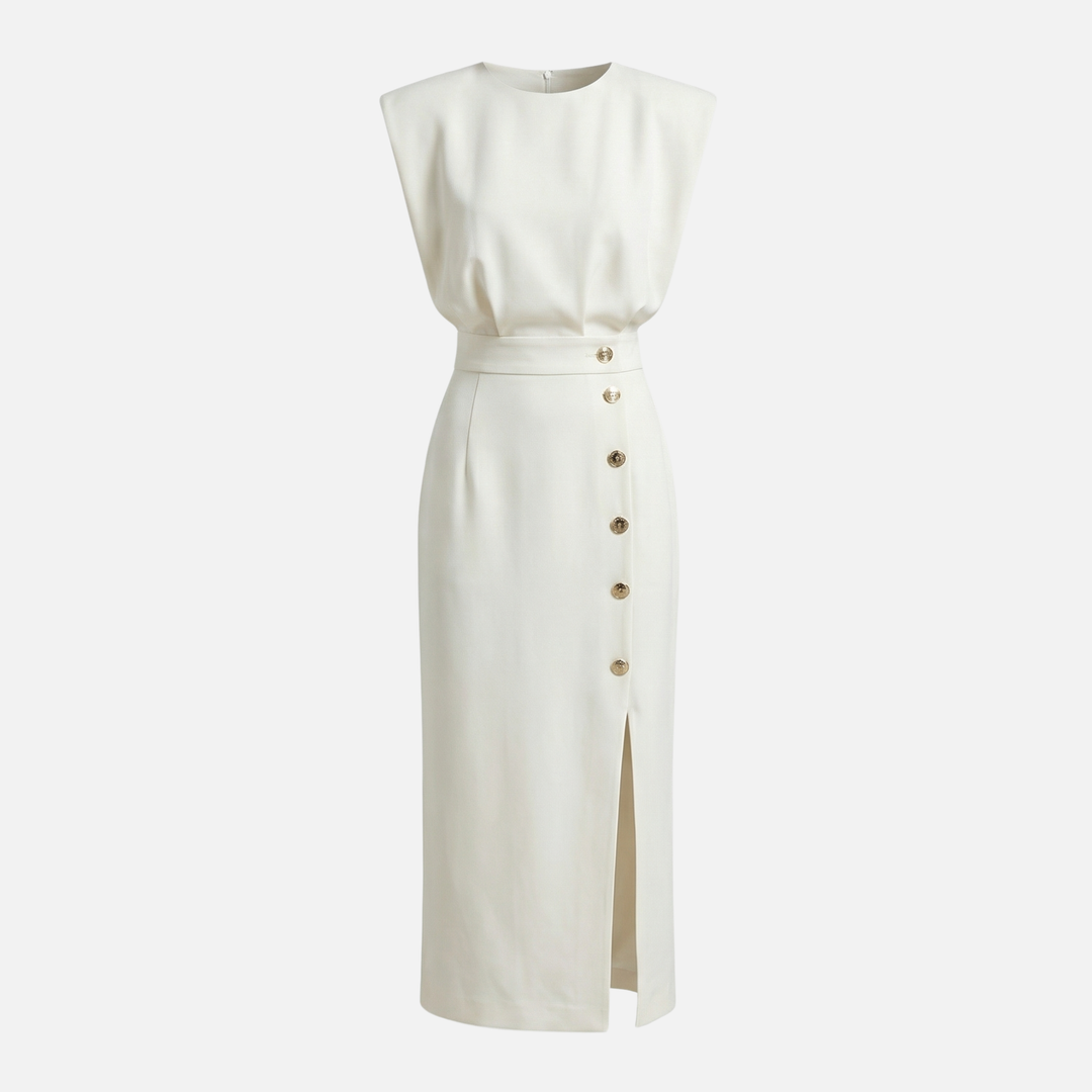 Ärmelloses Midi-Kleid mit Seitenschlitz für Frauen