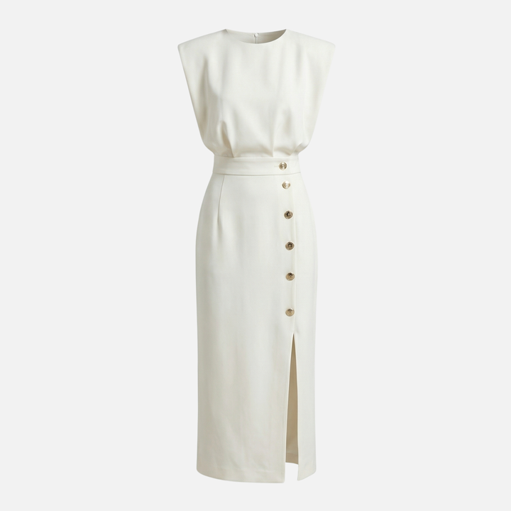 Ärmelloses Midi-Kleid mit Seitenschlitz für Frauen