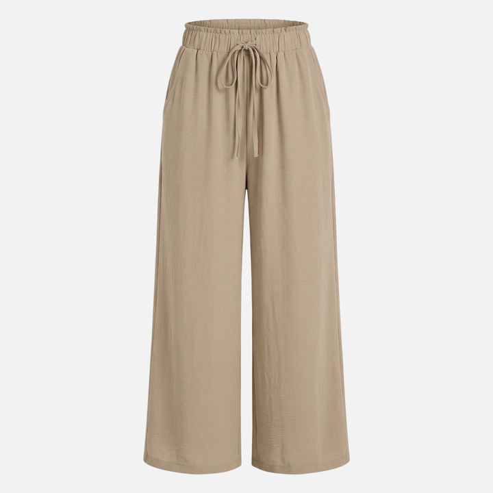 Atmungsaktive Leinenhose Wide Leg mit Bund für Damen