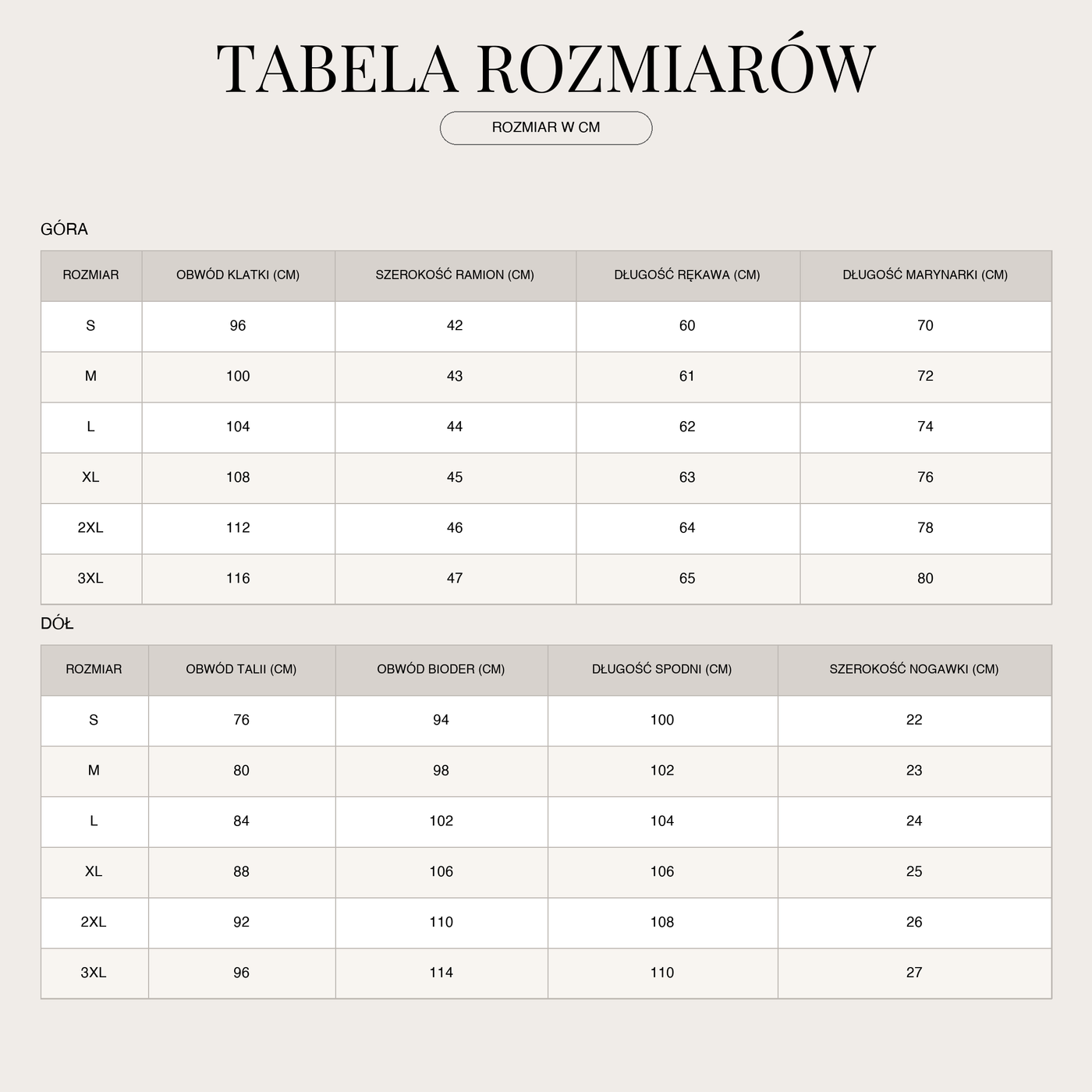 Zestaw: kurtka bejsbolowa i joggery dla mężczyzn – Sportowo-casualowy size chart