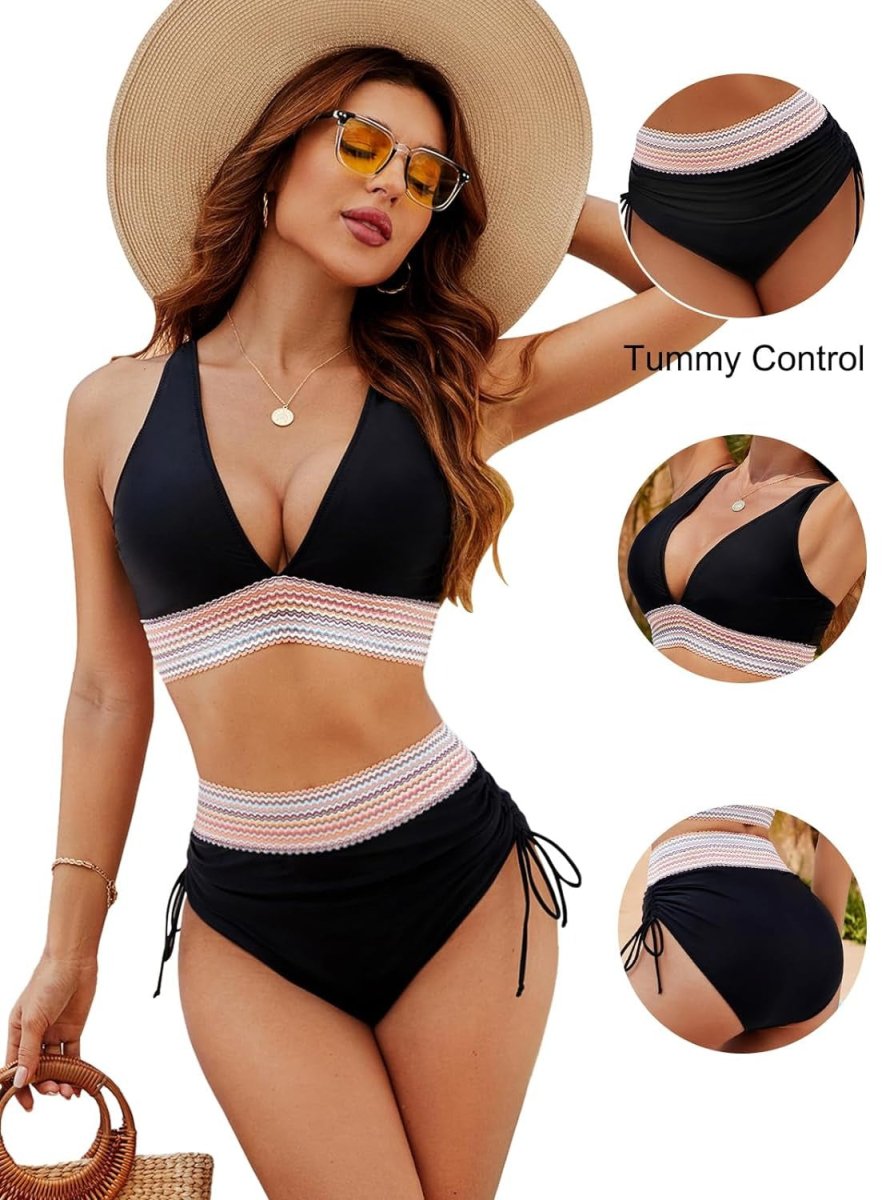 Bauch-Weg-Bikini für Damen – Hoher Bund mit figurformendem Effekt 23