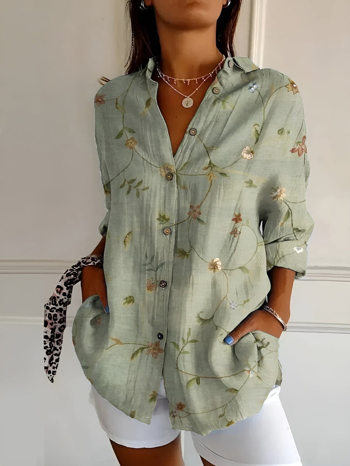 Baumwoll_Bluse_f_r_Damen_Florales_Muster_mit_Knopfleiste_2