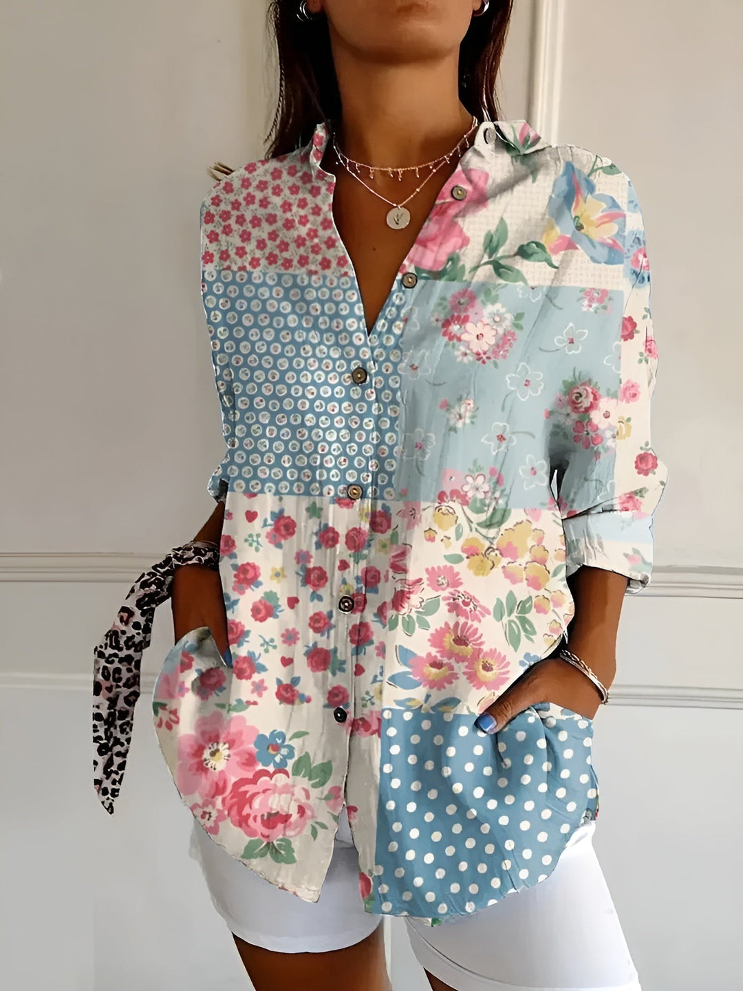 Baumwoll_Bluse_f_r_Damen_Florales_Muster_mit_Knopfleiste_3