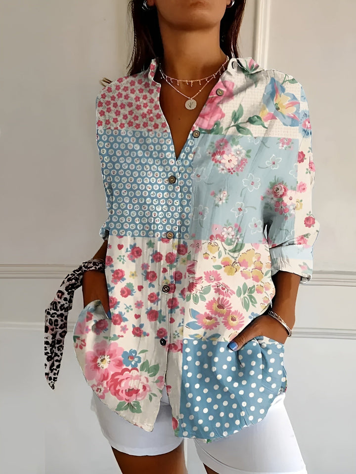 Baumwoll_Bluse_f_r_Damen_Florales_Muster_mit_Knopfleiste_3