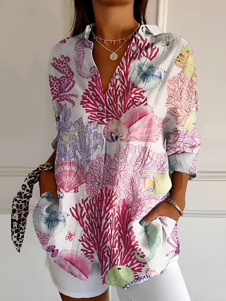 Baumwoll_Bluse_f_r_Damen_Florales_Muster_mit_Knopfleiste_4