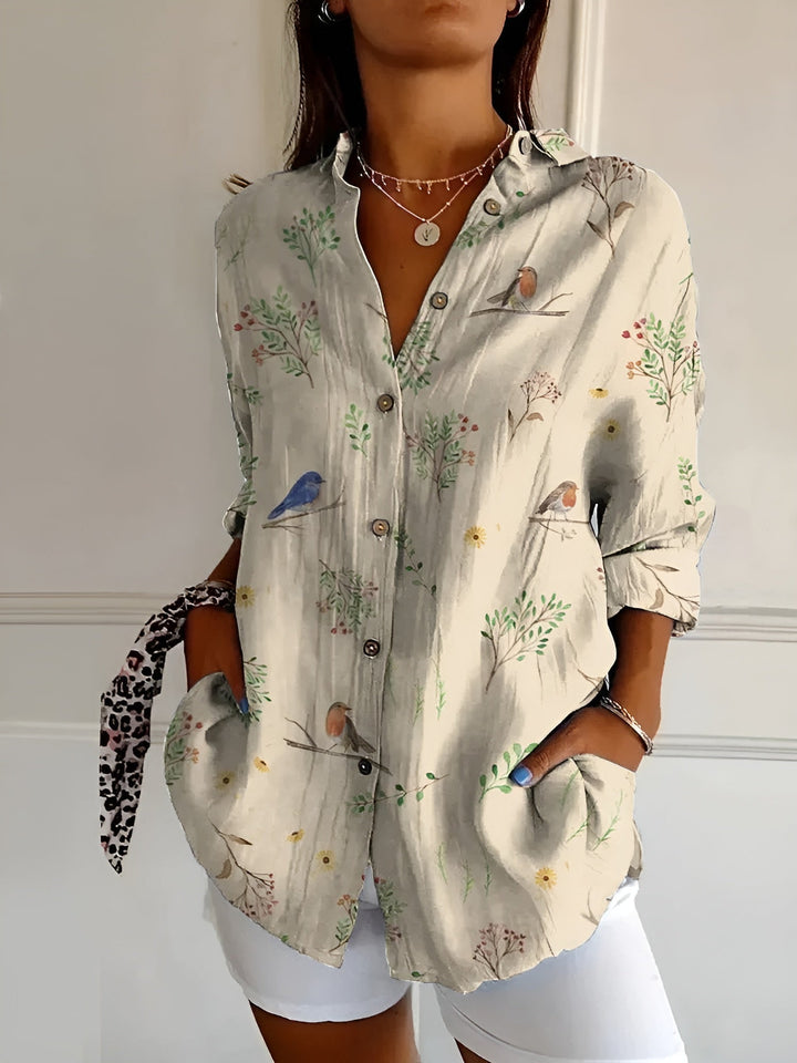 Baumwoll_Bluse_f_r_Damen_Florales_Muster_mit_Knopfleiste_5