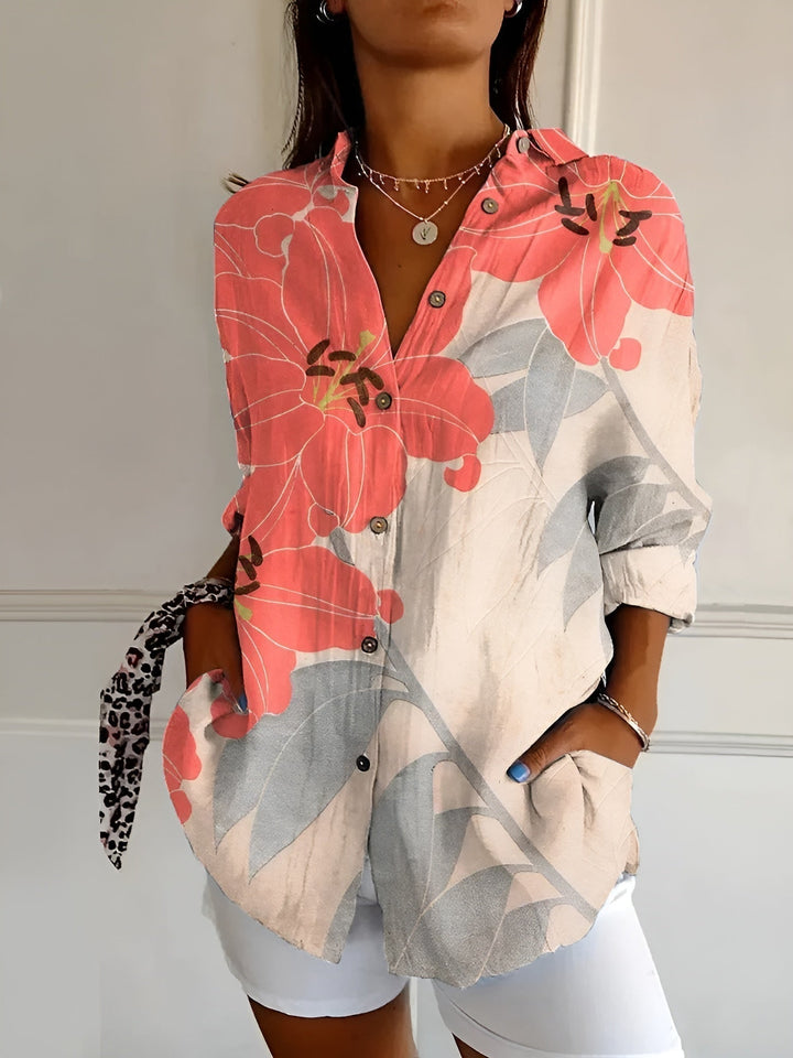 Baumwoll_Bluse_f_r_Damen_Florales_Muster_mit_Knopfleiste_7