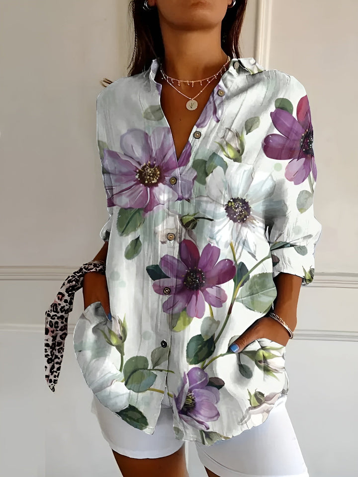 Baumwoll_Bluse_f_r_Damen_Florales_Muster_mit_Knopfleiste_8