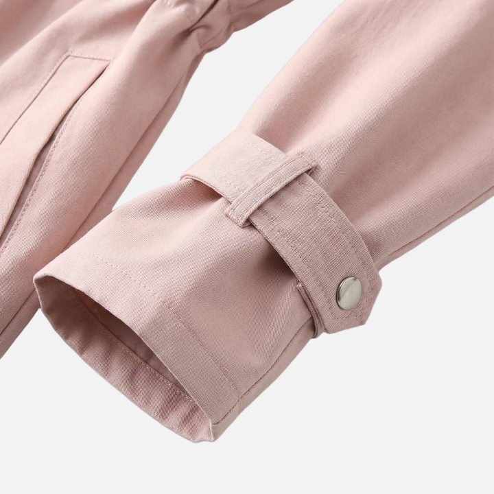 Baumwoll Feldjacke Stehkragen Pattentaschen fuer Damen 7