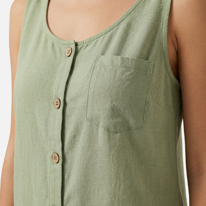 Baumwoll Top Aermellos Relaxed Fit fuer Damen 7