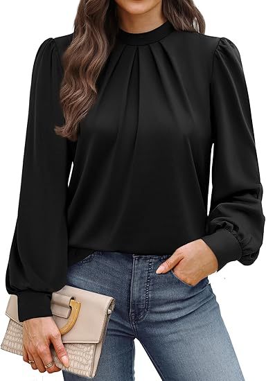 Bluse_f_r_Damen_Rundhalsausschnitt_mit_Puff_rmeln_3