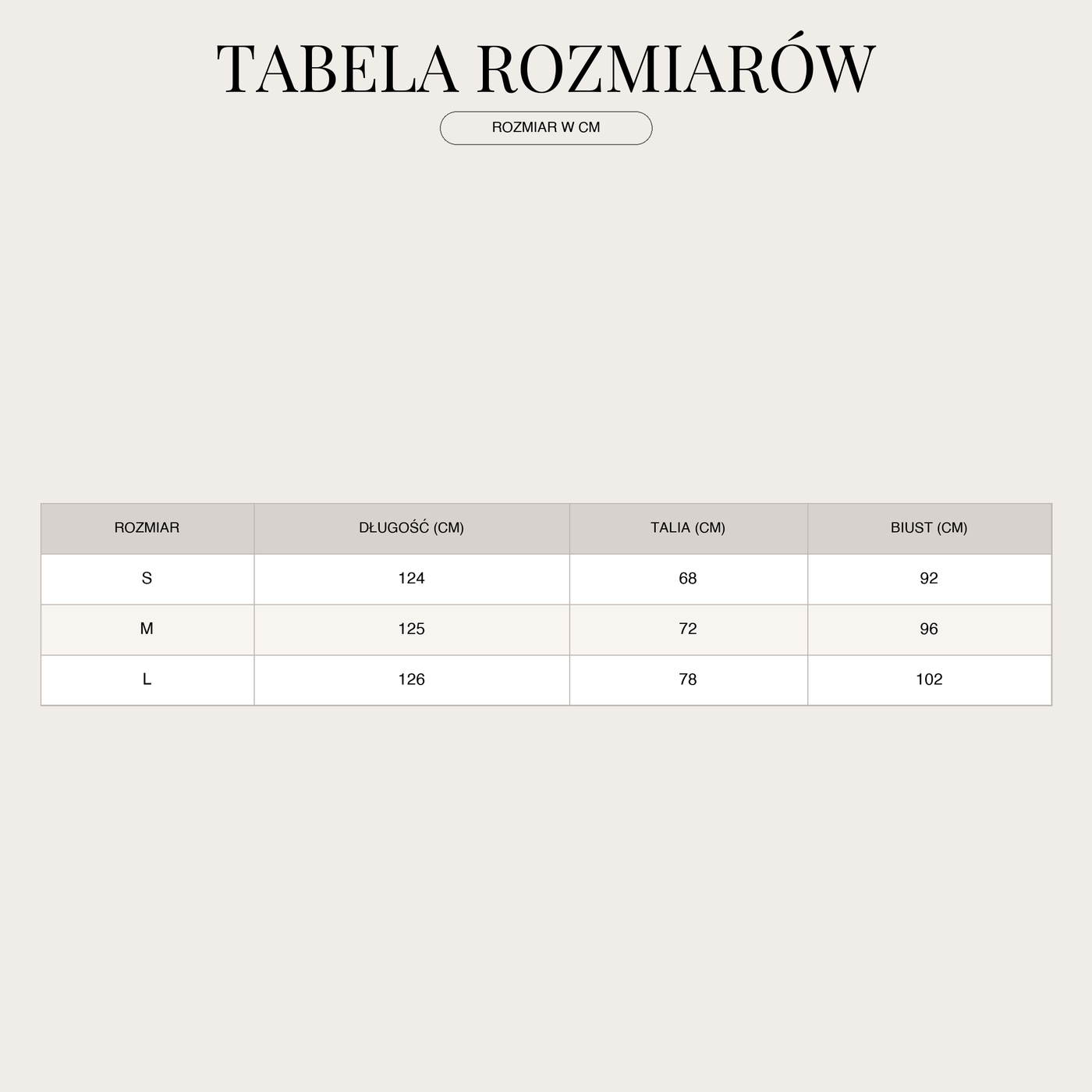 Damska dopasowana sukienka maxi – bez ramiączek z chokerem i w kwiaty size chart