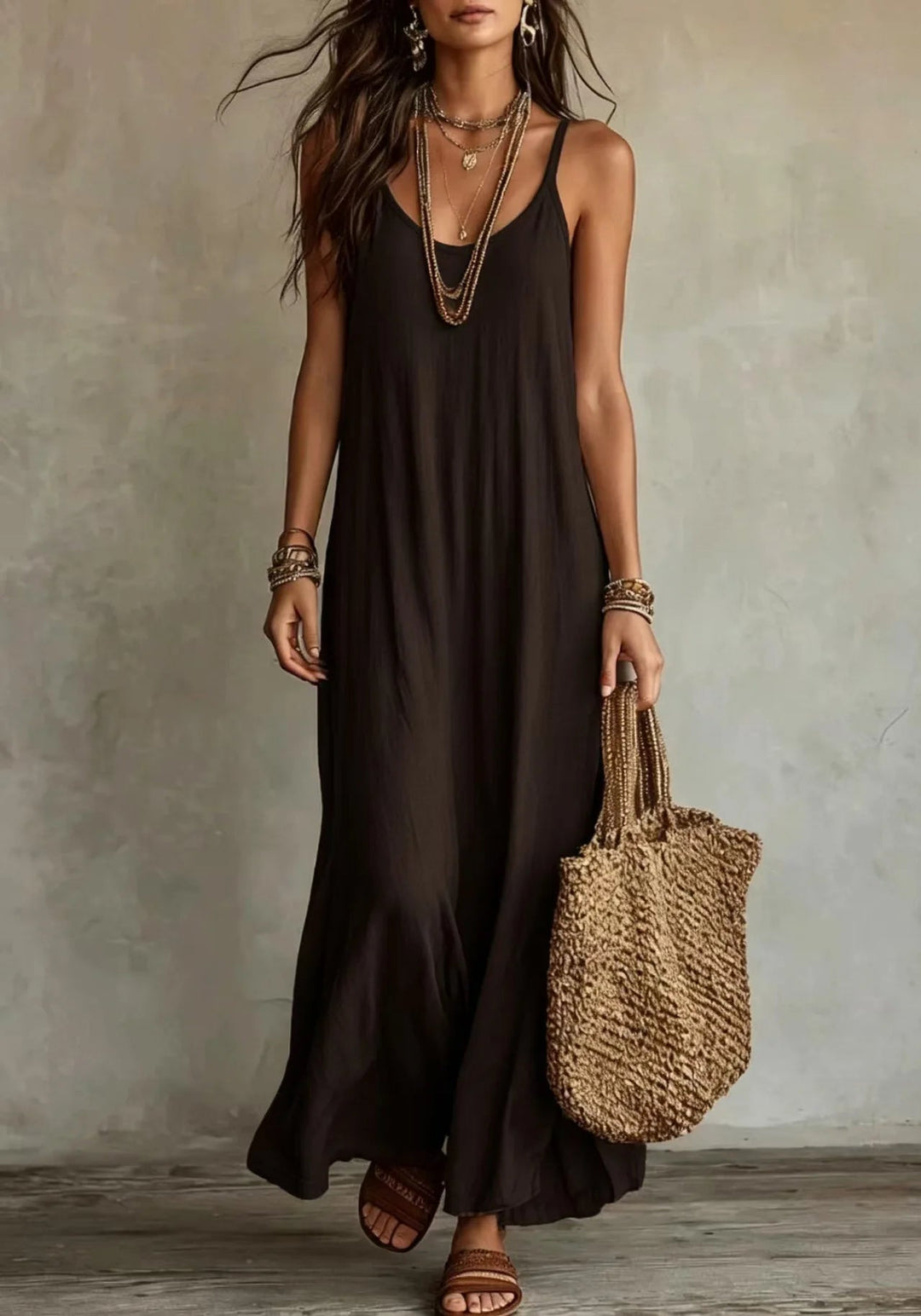 Cami-Maxikleid für Damen – Weiter Schnitt und Spaghettiträger 4