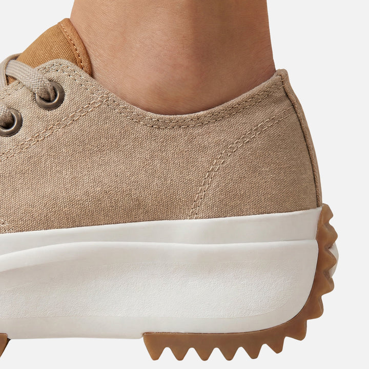 Canvas-Sneaker mit Plateau und Wellensohle für Damen