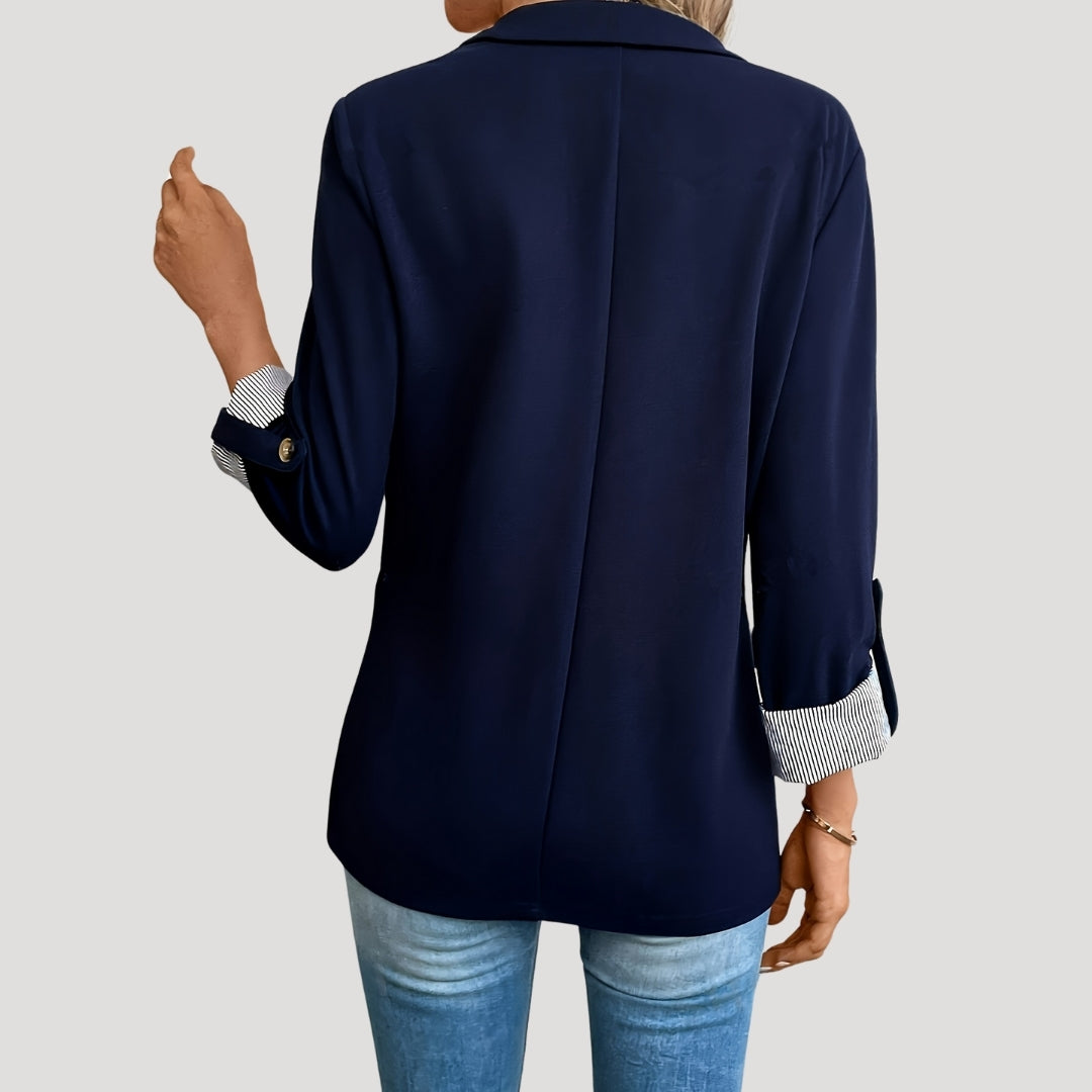 Classic Single-Breasted Roll-Up Blazer für Damen – Tailored 2