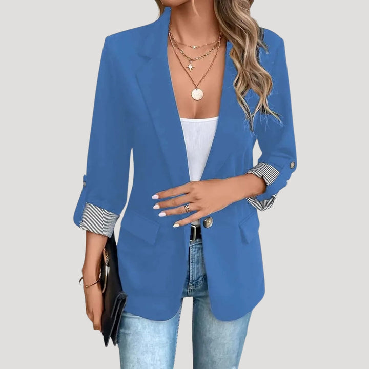 Classic Single-Breasted Roll-Up Blazer für Damen – Tailored 4