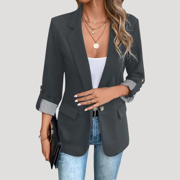 Classic Single-Breasted Roll-Up Blazer für Damen – Tailored 5
