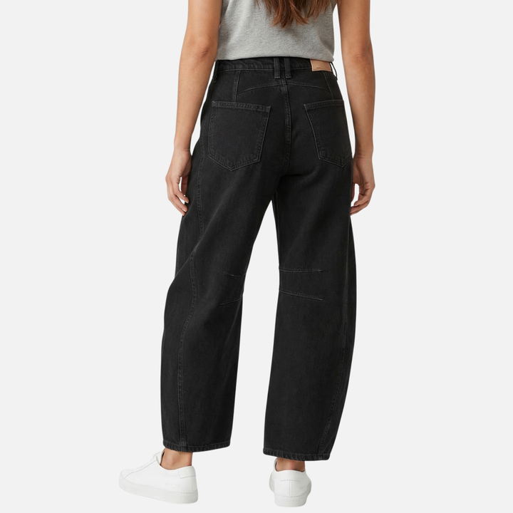 Jeans aus Stretch-Denim mit weitem Bein für Damen