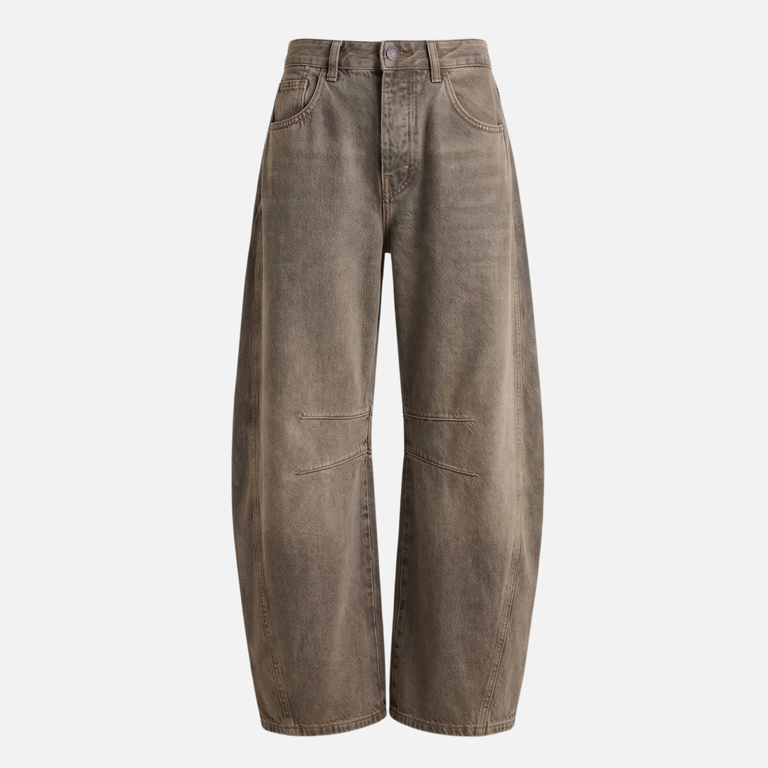 Jeans aus Stretch-Denim mit weitem Bein für Damen