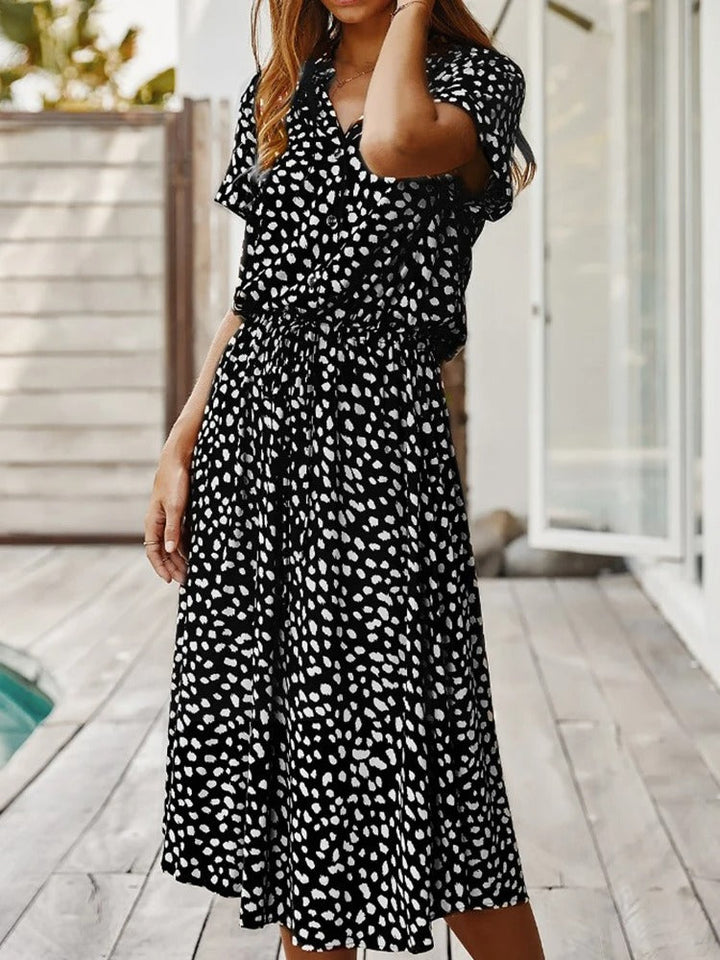 Damen Kleid mit Kordelzug | Midi