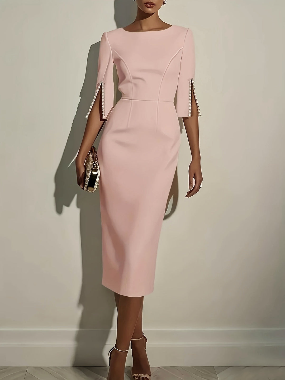 Damenkleid_mit_Schlitz_rmeln_Leichtes_Material_mit_Rundhalsausschnitt_6