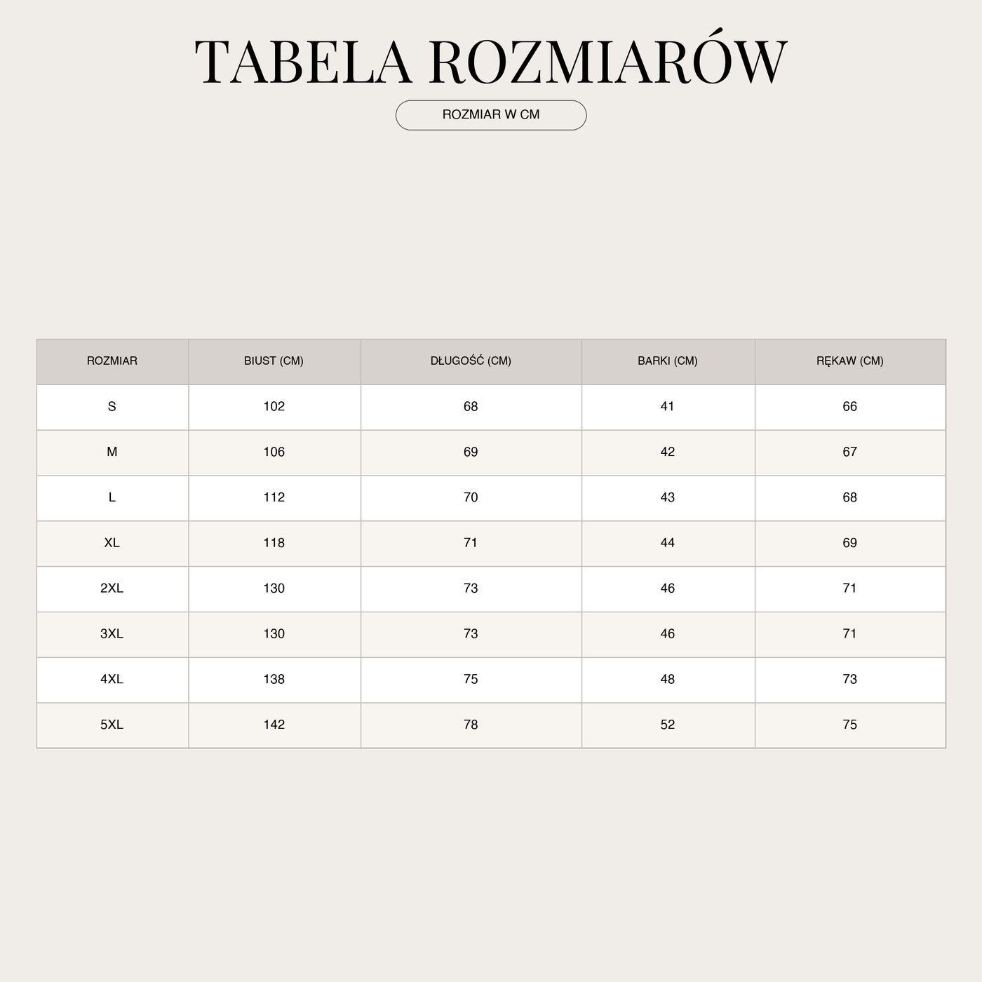 Męska koszula jeansowa | Długi rękaw size chart