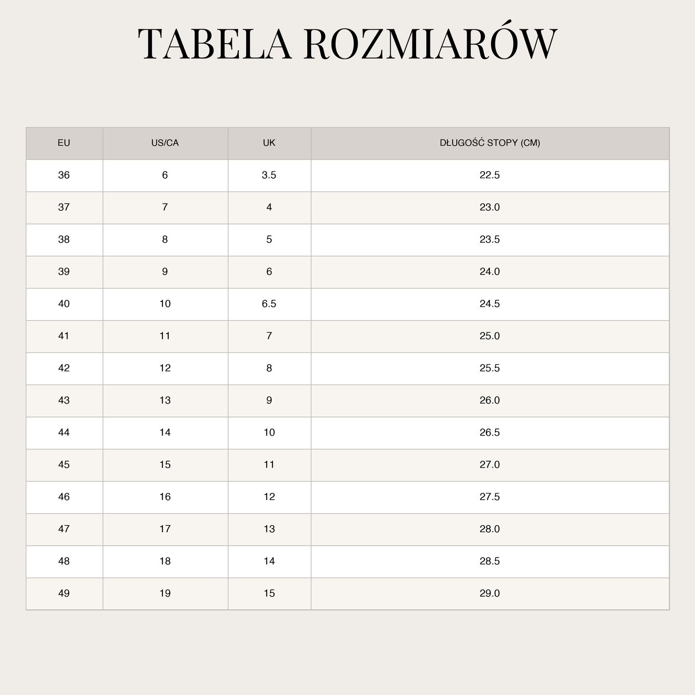 Komfortable Diabetikerschuhe für Damen – Verstellbar bei Schwellungen size chart
