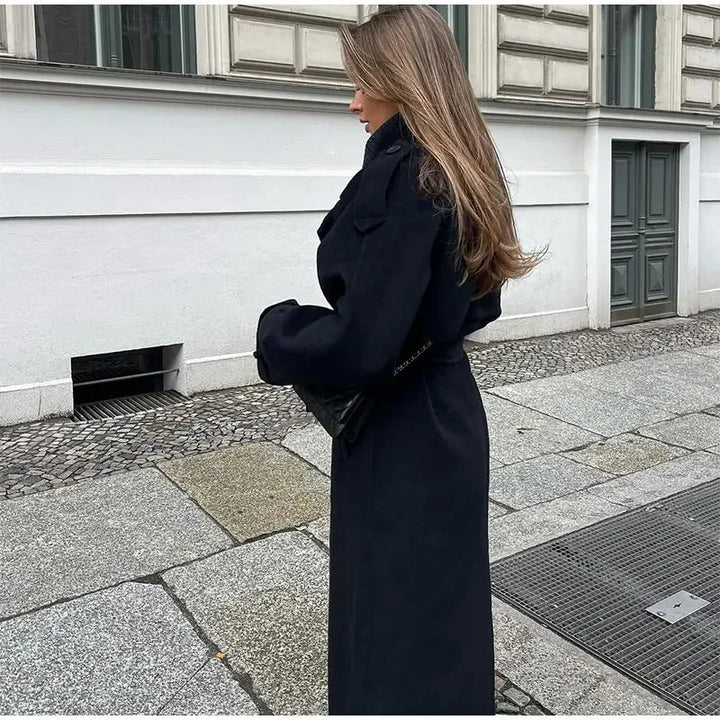 Double-Breasted Trench Coat für Damen – Gürtel & Reverskragen 5