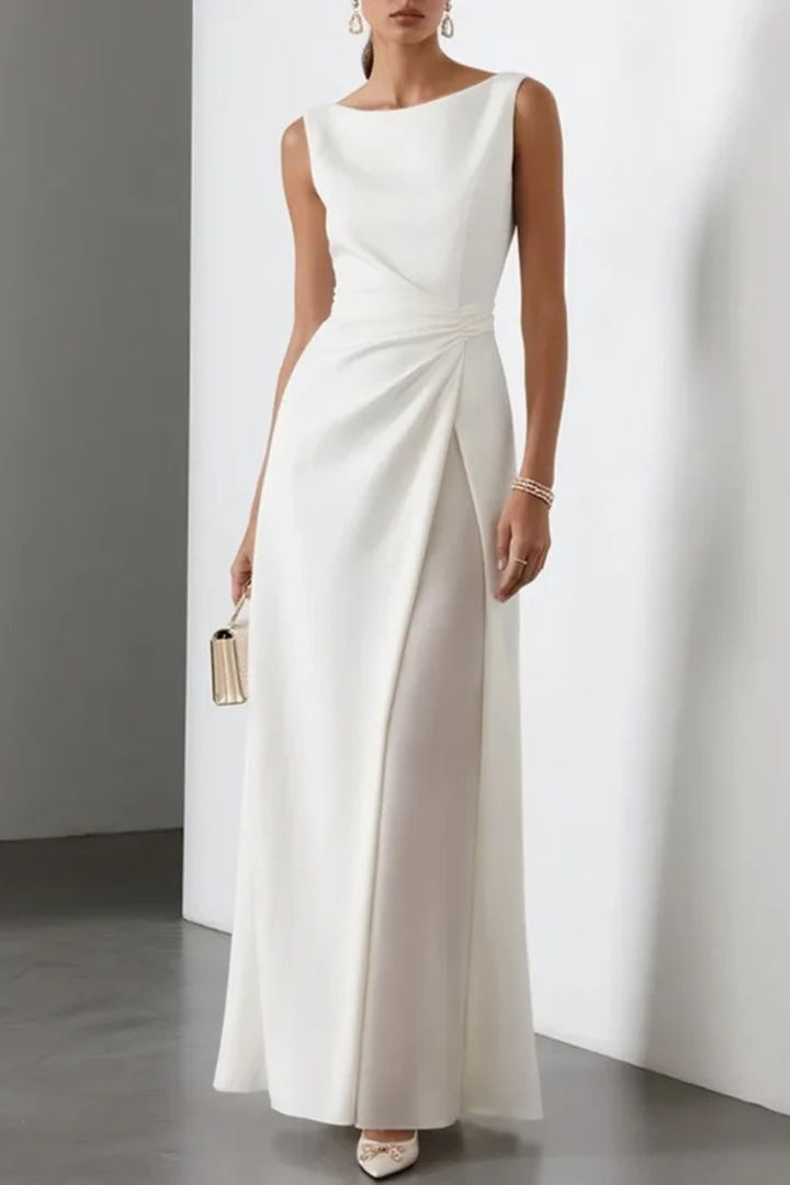 Drapiertes_Maxikleid_fur_Damen_Aermellos_mit_Taillenraffung_2