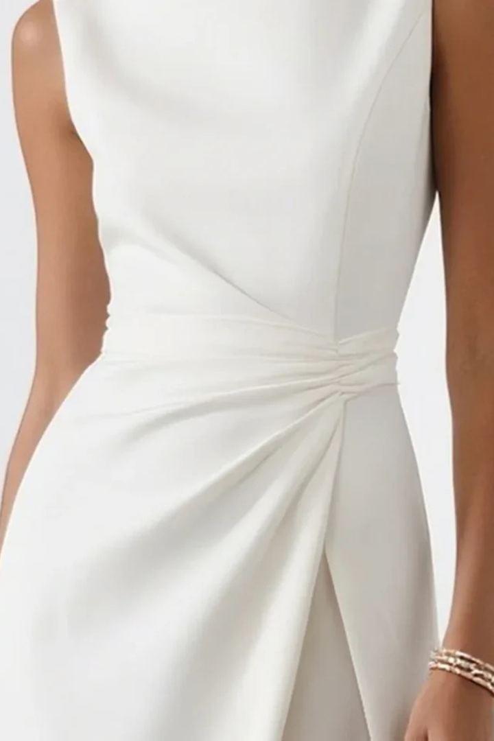 Drapiertes_Maxikleid_fur_Damen_Aermellos_mit_Taillenraffung_4