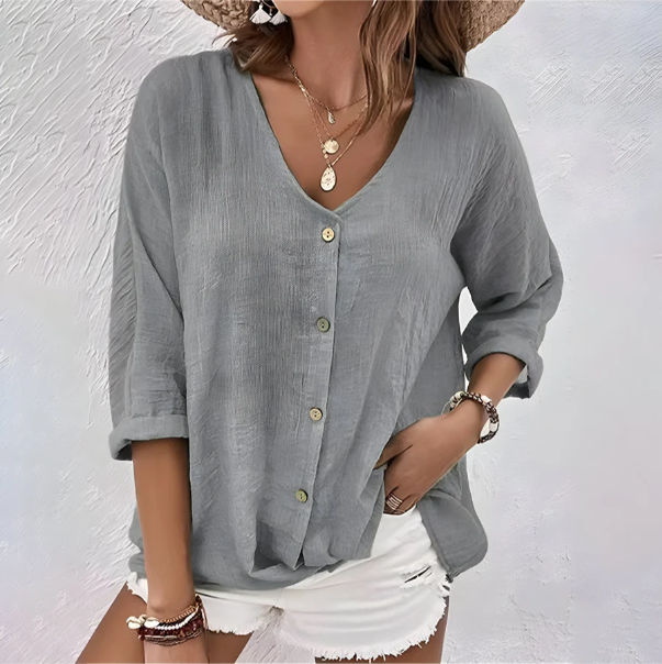 Durchgeknoepfte Sommerbluse im Relaxed Fit fuer Damen 2