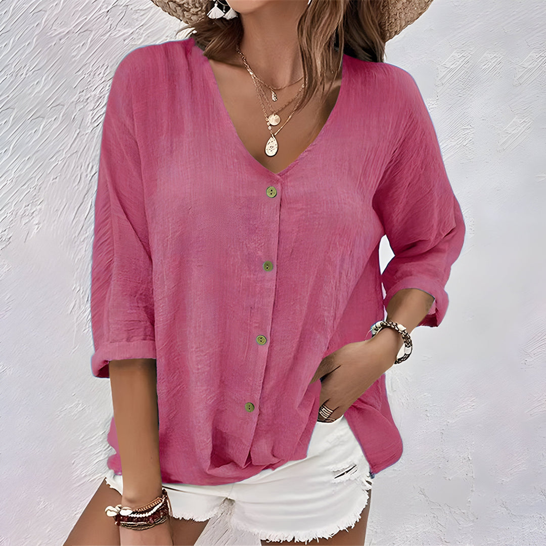Durchgeknoepfte Sommerbluse im Relaxed Fit fuer Damen 4