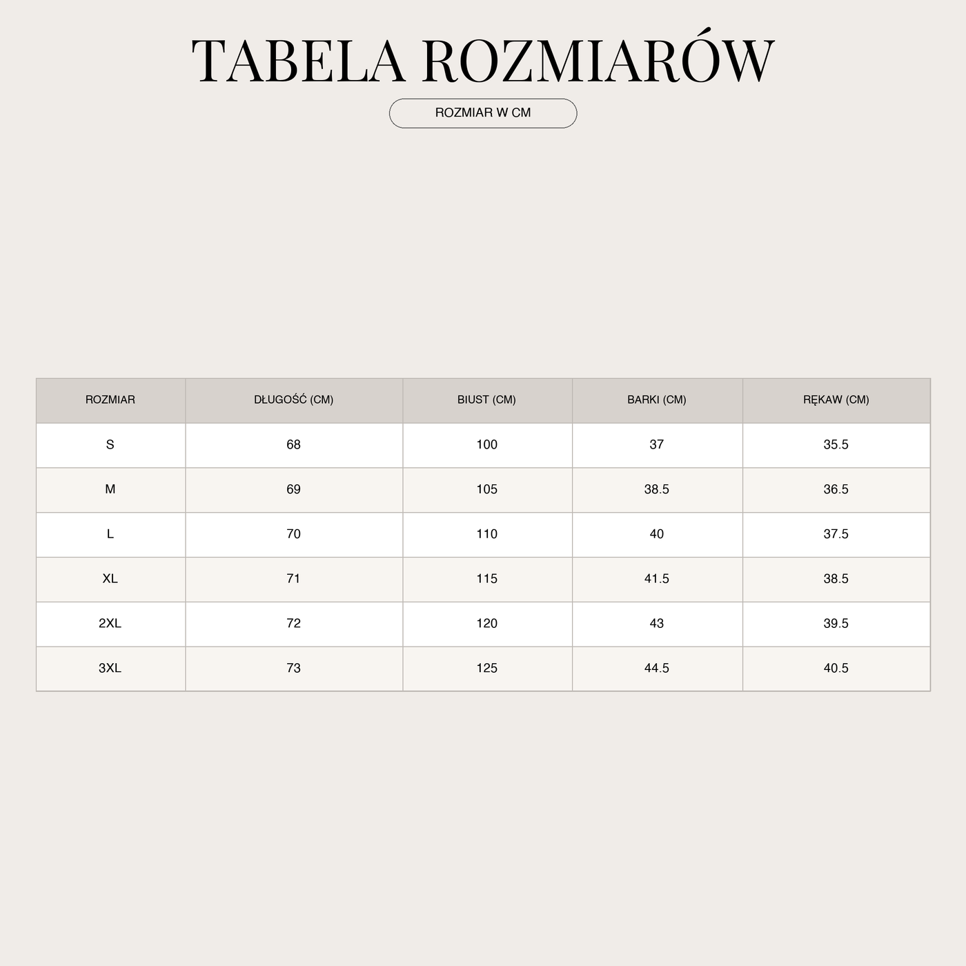 Bluzka dla kobiet – haftowana wzorem stokrotek size chart