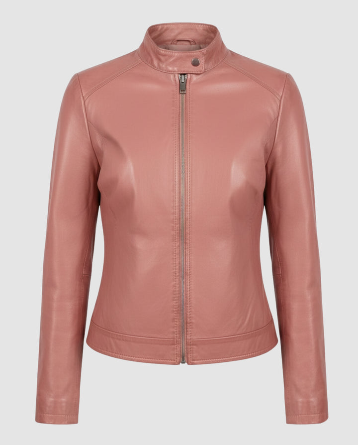 Elegante Lederjacke für Damen – Taillierter Schnitt und Reverskragen 11