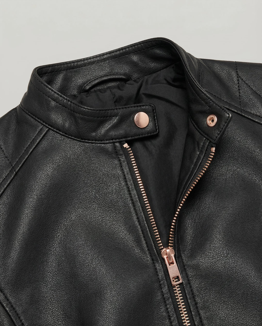 Elegante Lederjacke für Damen – Taillierter Schnitt und Reverskragen 5