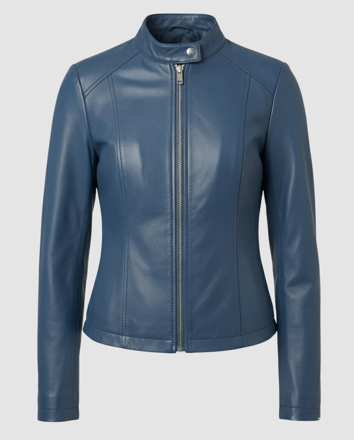 Elegante Lederjacke für Damen – Taillierter Schnitt und Reverskragen 6