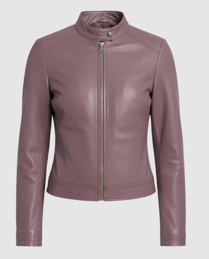 Elegante Lederjacke für Damen – Taillierter Schnitt und Reverskragen 8