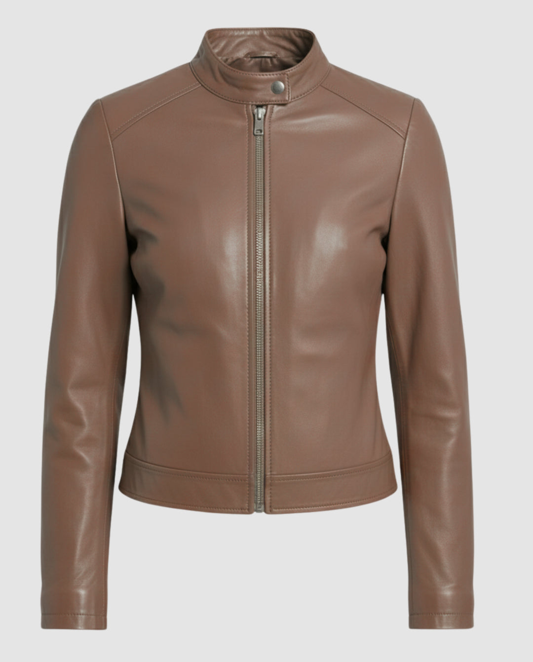 Elegante Lederjacke für Damen – Taillierter Schnitt und Reverskragen 9