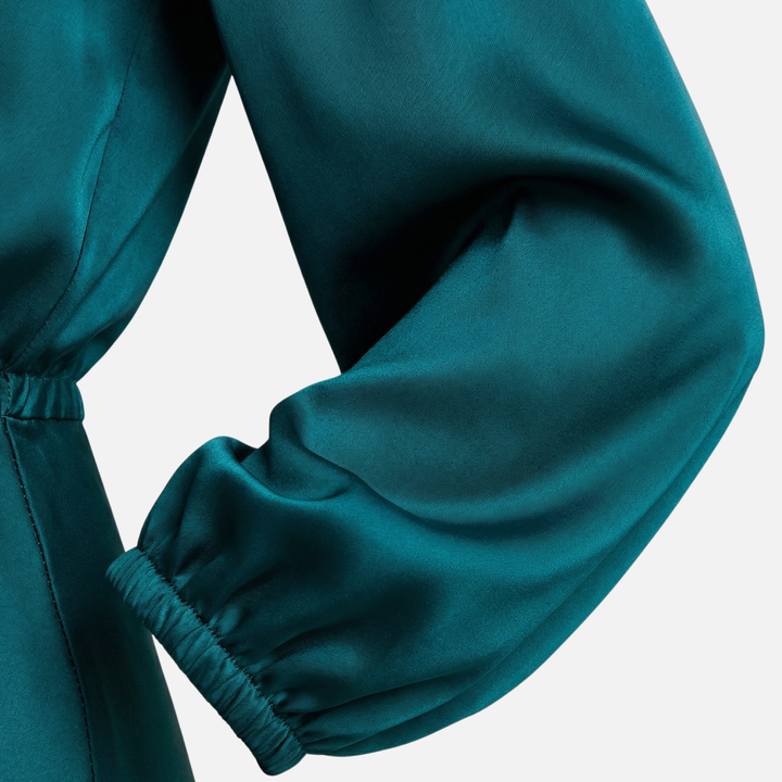 Elegantes Midikleid mit hohem Bund und langen Ärmeln für Damen