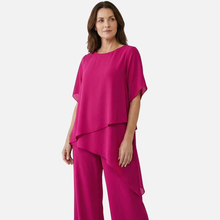 Elegantes Set Drapierte Palazzo-Hose mit Oberteil für Damen