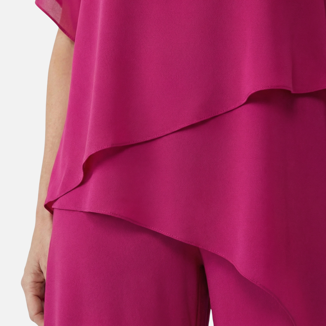 Elegantes Set Drapierte Palazzo-Hose mit Oberteil für Damen