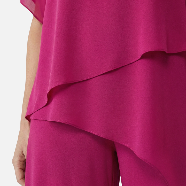 Elegantes Set Drapierte Palazzo-Hose mit Oberteil für Damen