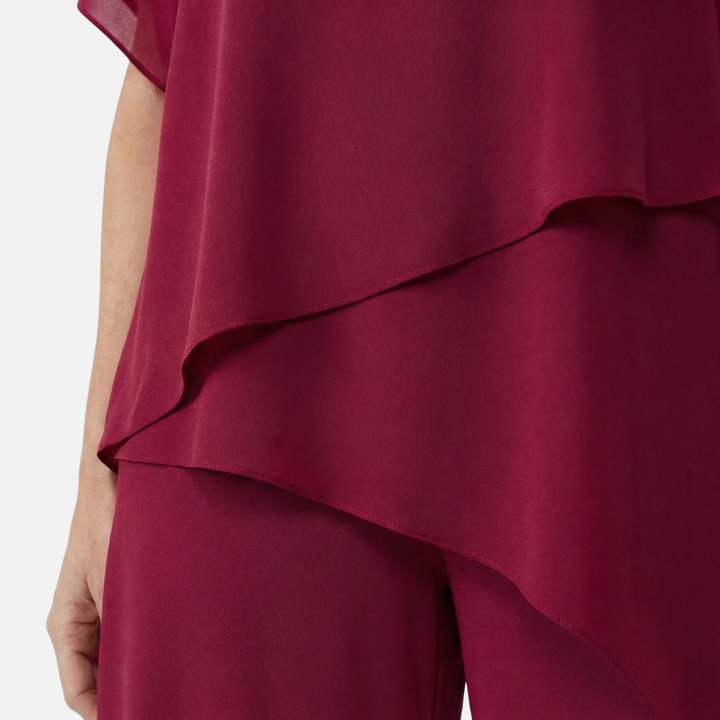 Elegantes Set Drapierte Palazzo-Hose mit Oberteil für Damen